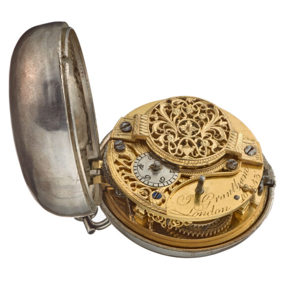 An verge pocket watch in repousse silver pair cases Circa 1789 An verge pocket watch in repousse silver pair cases Circa 1789