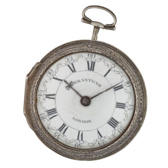 An verge pocket watch in repousse silver pair cases Circa 1789 An verge pocket watch in repousse silver pair cases Circa 1789