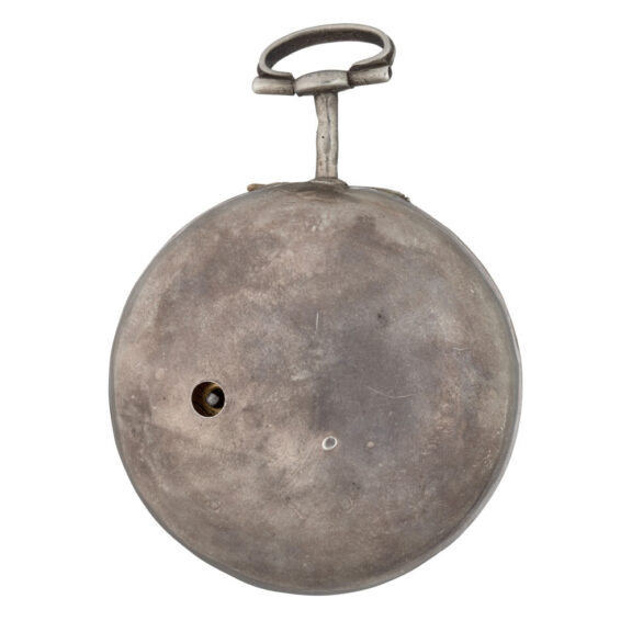 An verge pocket watch in repousse silver pair cases Circa 1789 An verge pocket watch in repousse silver pair cases Circa 1789