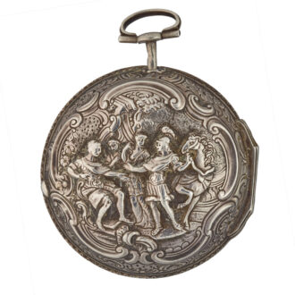 An verge pocket watch in repousse silver pair cases Circa 1789