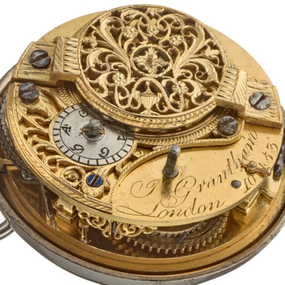 An verge pocket watch in repousse silver pair cases Circa 1789 An verge pocket watch in repousse silver pair cases Circa 1789