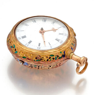 Solid English gold and enamel quarter repeating watch Circa 1765