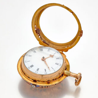 Solid English gold and enamel quarter repeating watch Circa 1765