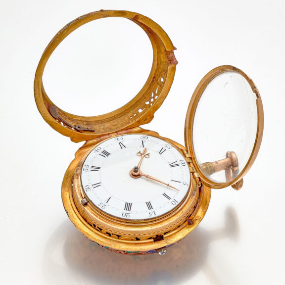 Solid English gold and enamel quarter repeating watch Circa 1765 Solid English gold and enamel quarter repeating watch Circa 1765