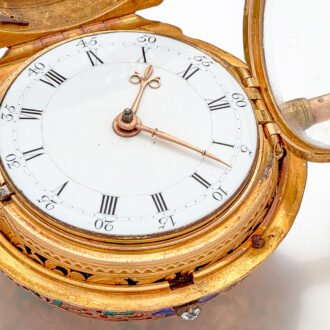 Solid English gold and enamel quarter repeating watch Circa 1765Solid English gold and enamel quarter repeating watch Circa 1765