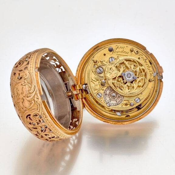 Solid English gold and enamel quarter repeating watch Circa 1765 Solid English gold and enamel quarter repeating watch Circa 1765