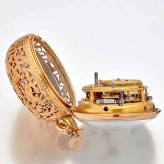 Solid English gold and enamel quarter repeating watch Circa 1765