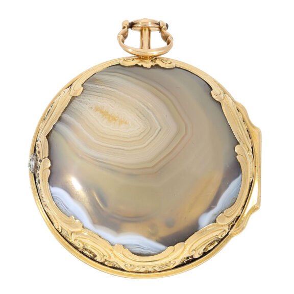 English gold/agate lever watch in Louis XV style Circa 1800 English gold/agate lever watch in Louis XV style Circa 1800