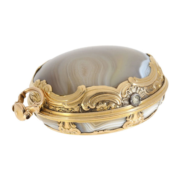 English gold/agate lever watch in Louis XV style Circa 1800 English gold/agate lever watch in Louis XV style Circa 1800