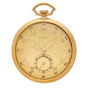 Swiss 14K gold open faced Art Deco dress watch Circa 1930