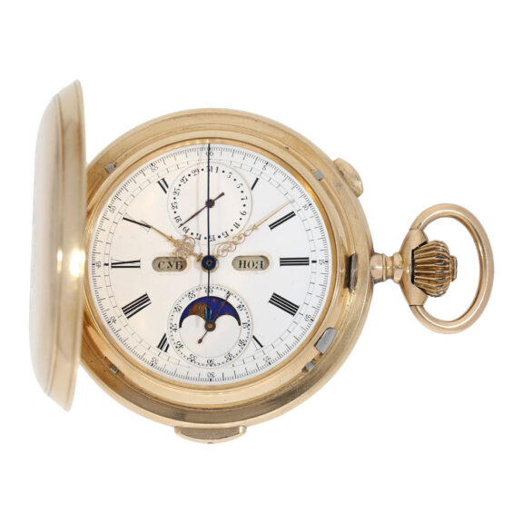 Swiss gold astronomical watch with 6 complications Circa 1900