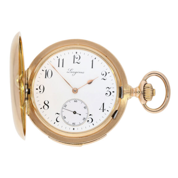 Swiss gold heavy Longines hunting cased repeater Circa 1900