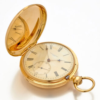 Solid English pocket watch with chronometer escapement Circa 1860