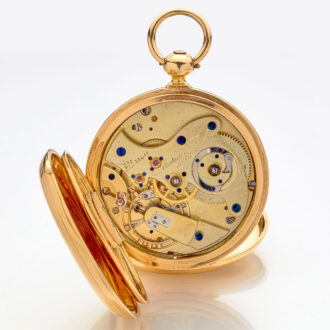 Solid English pocket watch with chronometer escapement Circa 1860