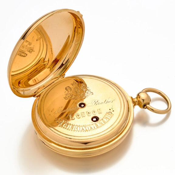 Solid English pocket watch with chronometer escapement Circa 1860 Solid English pocket watch with chronometer escapement Circa 1860