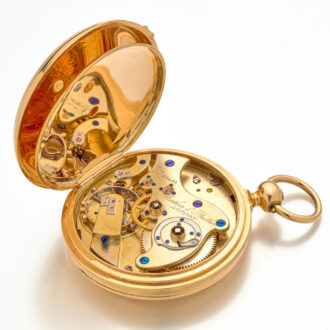 Solid English pocket watch with chronometer escapement Circa 1860