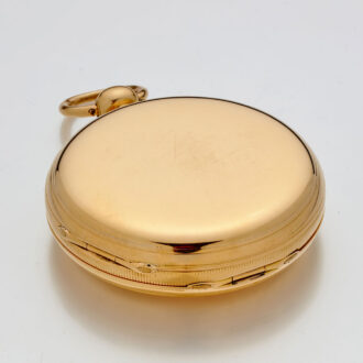Solid English pocket watch with chronometer escapement Circa 1860