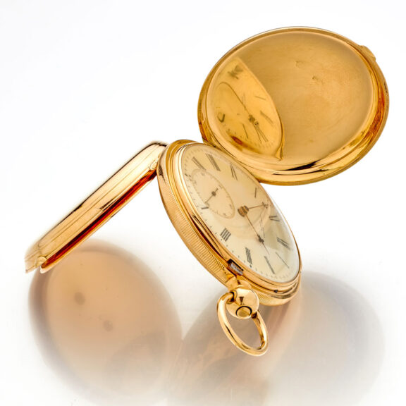 Solid English pocket watch with chronometer escapement Circa 1860 Solid English pocket watch with chronometer escapement Circa 1860