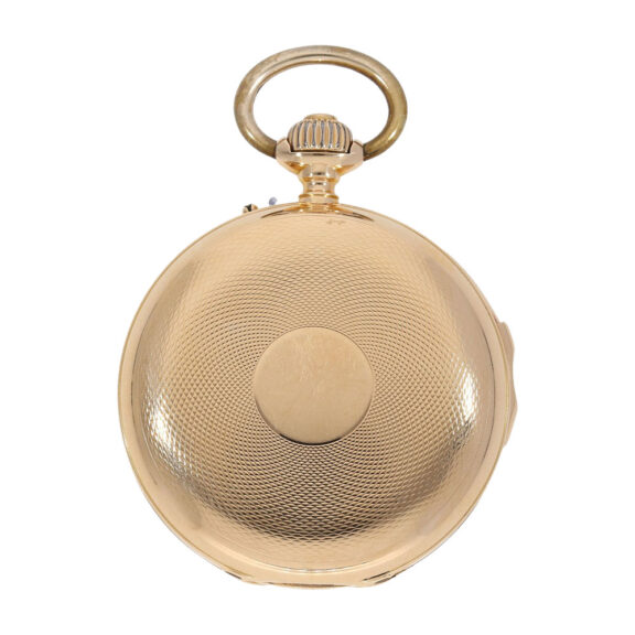 Swiss pink gold hunting cased minute repeater Circa 1895 Swiss pink gold hunting cased minute repeater Circa 1895