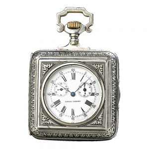 Austrian automatic winding square silver pocket watch Circa 1900