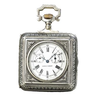 Austrian automatic winding square silver pocket watch Circa 1900