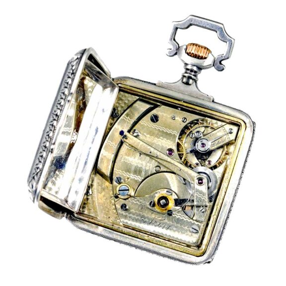 Austrian automatic winding square silver pocket watch Circa 1900 Austrian automatic winding square silver pocket watch Circa 1900
