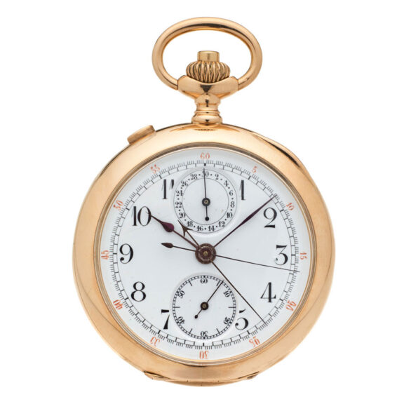 Swiss gold lever split-seconds chronograph with register Circa 1920 Swiss gold lever split-seconds chronograph with register Circa 1920