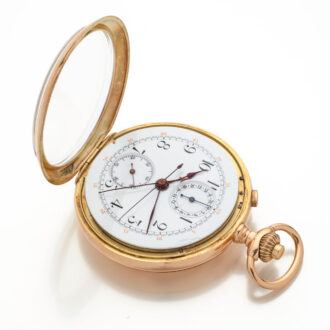 Swiss gold lever split-seconds chronograph with register Circa 1920