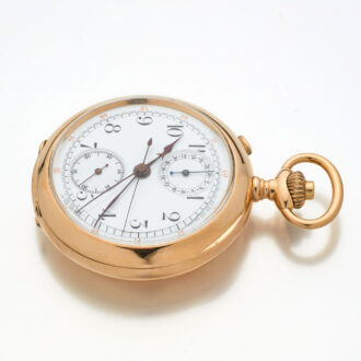 Swiss gold lever split-seconds chronograph with register Circa 1920