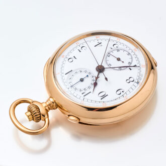 Swiss gold lever split-seconds chronograph with register Circa 1920