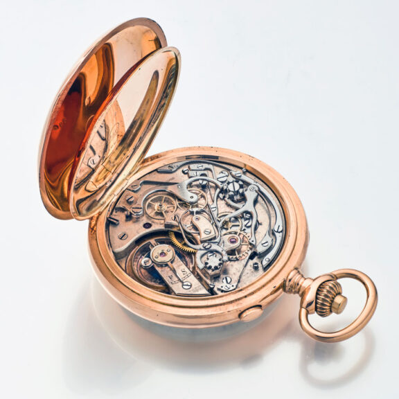 Swiss gold lever split-seconds chronograph with register Circa 1920 Swiss gold lever split-seconds chronograph with register Circa 1920
