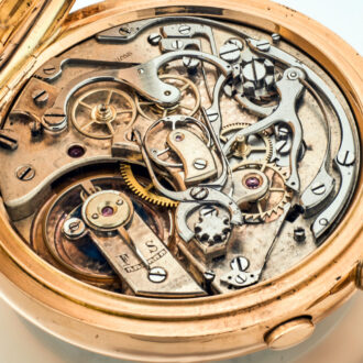 Swiss gold lever split-seconds chronograph with register Circa 1920