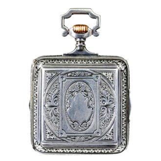 Austrian automatic winding square silver pocket watch Circa 1900
