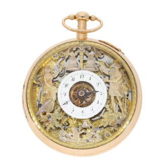 Swiss gold skeletonized repeater with carillon Circa 1820 Swiss gold skeletonized repeater with carillon Circa 1820