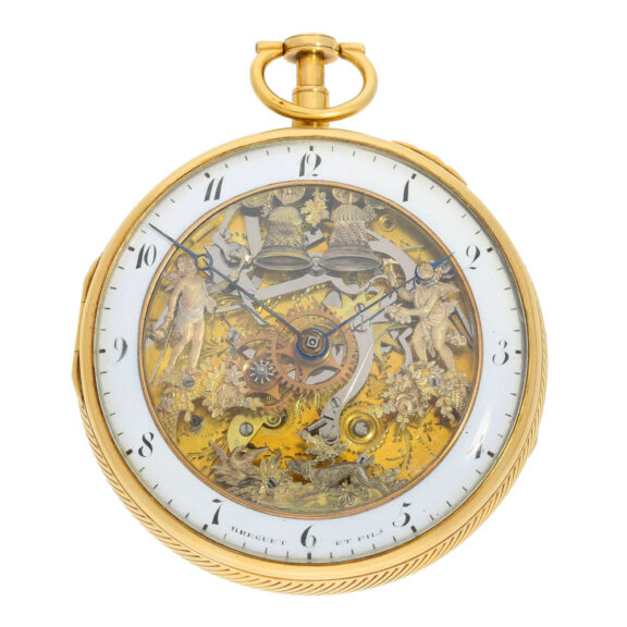 French gold skeletonized repeating verge watch Circa 1820 French gold skeletonized repeating verge watch Circa 1820
