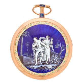 Fine Swiss 18 carat gold and enamel pocket watch Circa 1800