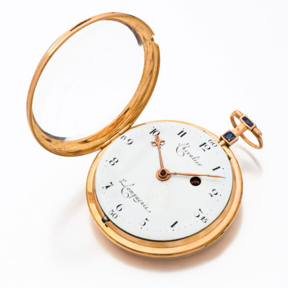 Fine Swiss 18 carat gold and enamel pocket watch Circa 1800 Fine Swiss 18 carat gold and enamel pocket watch Circa 1800