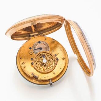 Fine Swiss 18 carat gold and enamel pocket watch Circa 1800