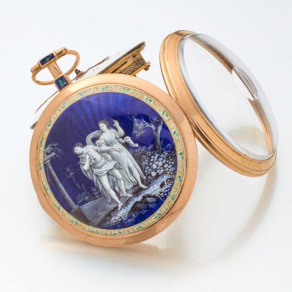 Fine Swiss 18 carat gold and enamel pocket watch Circa 1800 Fine Swiss 18 carat gold and enamel pocket watch Circa 1800