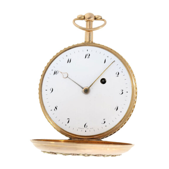 Swiss gold verge repeater with enamel painting Circa 1820 Swiss gold verge repeater with enamel painting Circa 1820