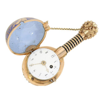 French enamelled gold mandolin form watch Circa 1830