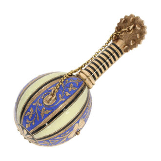 French enamelled gold mandolin form watch Circa 1830