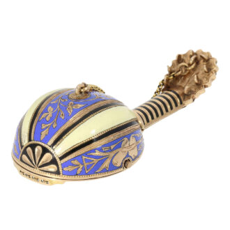 French enamelled gold mandolin form watch Circa 1830