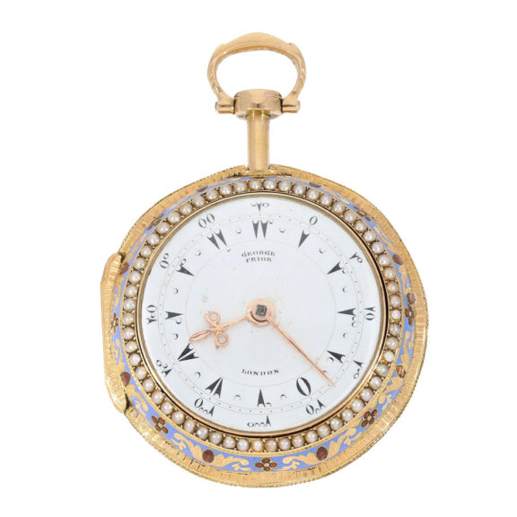 English gold/enamel watch with oriental pearls Circa 1795 English gold/enamel watch with oriental pearls Circa 1795