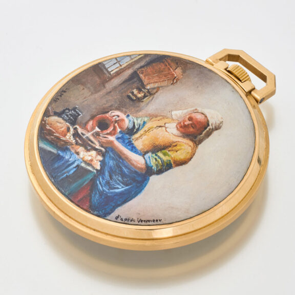 Unique gold hand-enamelled watch by Patek Philippe Circa 1968 Unique gold hand-enamelled watch by Patek Philippe Circa 1968