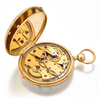 Very rare French enamel watch with quarter repeater Circa 1835