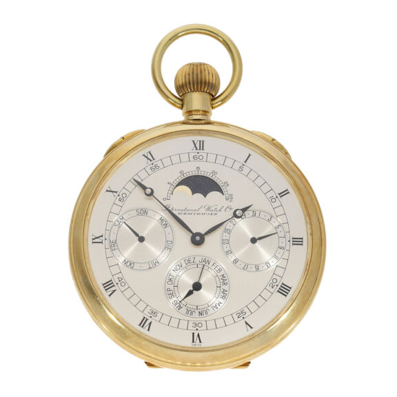 Limited Swiss gold IWC watch with moon phase Circa 1977