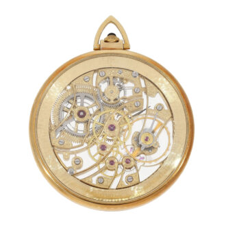 Unique Swiss 18k gold skeletonized dress watch Circa 1980
