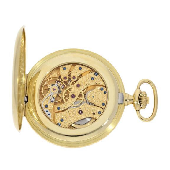 Heavy Swiss 18k gold half hunting cased watch Circa 1980 Heavy Swiss 18k gold half hunting cased watch Circa 1980