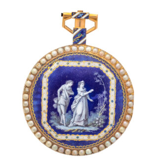 Splendid French gold and enamel gentleman's watch Circa 1800
